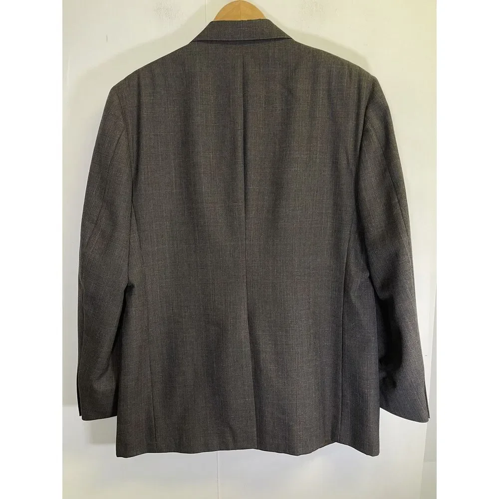 Meeting Street Men's 42R Gray & Black Glen Plaid Blazer Sport Coat Made‎ In USA